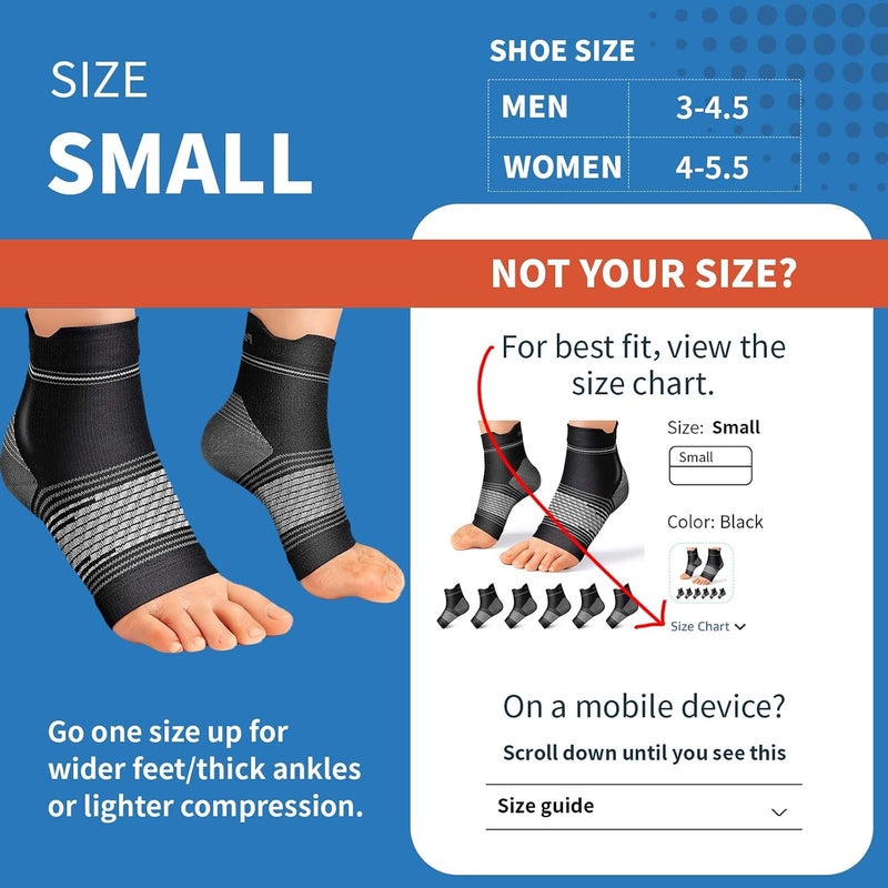 PAPLUS Plantar Fasciitis Sock (6 Pairs) for Men and Women, Compression Foot Sleeves with Arch and Ankle Support (Black, Nude, Navy, Small) - Image 3