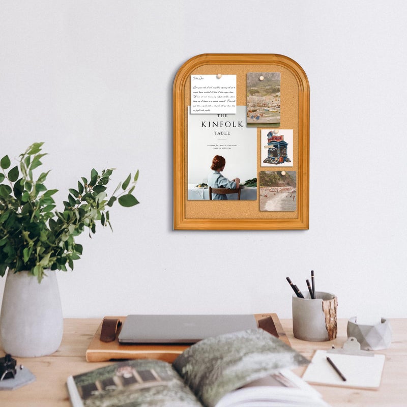 Aitakatta Cork Board for Walls, 17X13 inches Bulletin Board with Frame, Decorative Hanging Pin Board Vision Board Message Board for Office School Home Decor(2R&2S,4333,1p) - Image 3