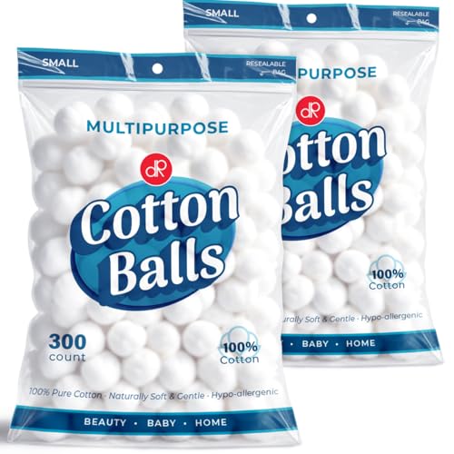 DecorRack 600 ct Small Cotton Balls, 100% Pure Natural Cotton, for Make-Up, Nail Polish Removal, Pet Care, Soft and Absorbent (Pack of 600) - Image 1