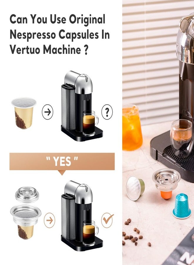 BENFUCHEN Reusable Coffee Pods Adapter Compatible with Delonghi ENV135 VertuoLine GCA1, Stainless Steel Converter Holder for VertuoNext&VertuoPOP, Brewing NEspresso OriginalLine Coffee (Brew 40ML) - Image 4