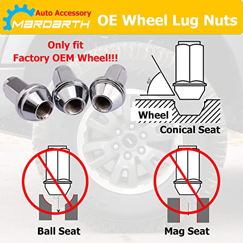 Mardarth Set of 24, 14x2.0mm 13/16 Hex OEM Factory Style Large Acorn Seat Lug Nuts for 2001-2014 F150 Expedition Navigator Factory Wheels Large Acorn Seat - Image 3