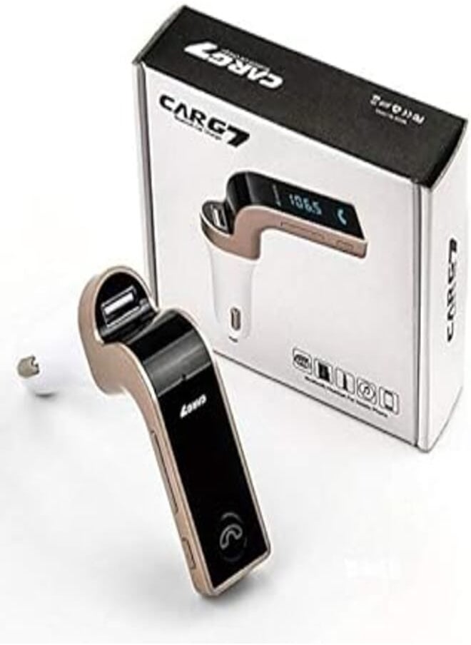 CARG7 جهاز إرسال FM لاسلكي 4 في 1 يعمل بتقنية البلوتوث G7 وجهاز تعديل AUX ومشغل MP3 وSD وUSB وLCD وملحقات السيارة 