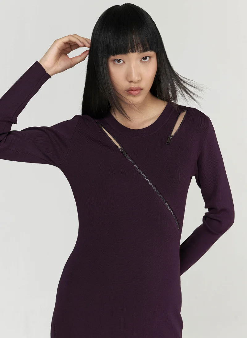 leem  Zipped Knitted Dress for Women | Best Price UAE