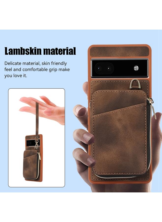 Green Tiger Case For Google Pixel 6a Zipper Card Bag Back Cover Phone Case - Image 3