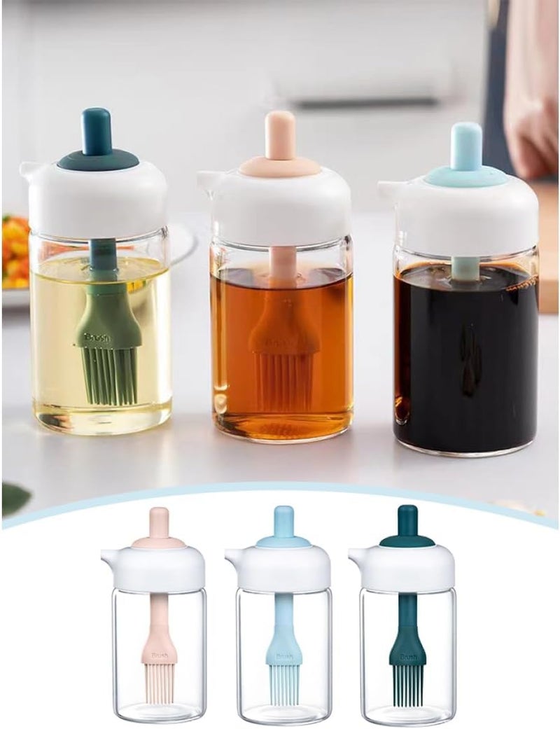 MeeTo 2 IN1 Oil Jar Dispenser Bottle, Oil Dispenser With Silicone Oil Brush - Perfect for precise Cooking, Baking, BBQ - Versatile Kitchen Essential(250 ML, Pack Of 1 - Multicolor) - Image 2
