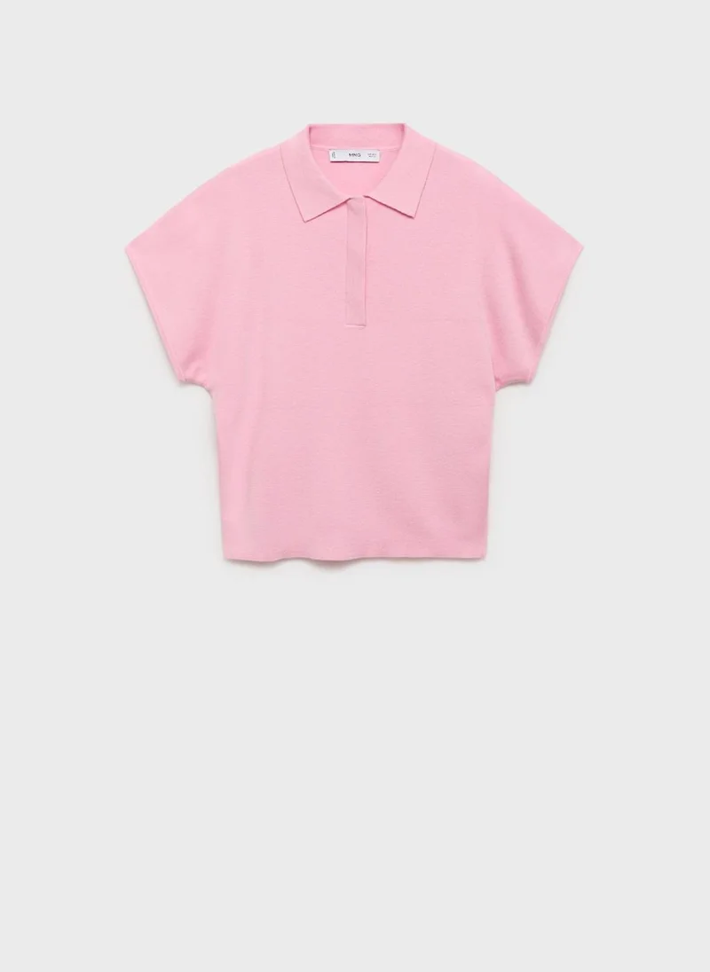 MANGO Short-Sleeved Polo-Neck Sweater