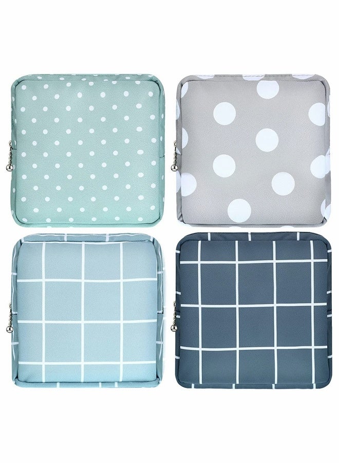 حقيبة تخزين الفوط الصحية حقيبة الفوط الصحية لحامل الفوط القابلة للنقل حقيبة صحية لفترة الحيض حقيبة بسحاب لجمع الفوط الصحية للنساء والفتيات (4 قطع) - Image 1