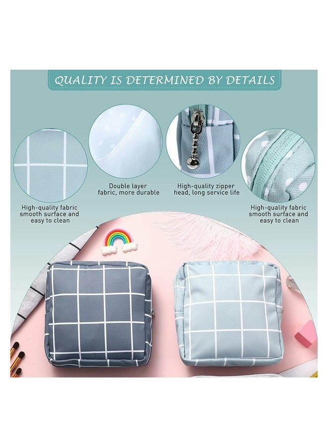 حقيبة تخزين الفوط الصحية حقيبة الفوط الصحية لحامل الفوط القابلة للنقل حقيبة صحية لفترة الحيض حقيبة بسحاب لجمع الفوط الصحية للنساء والفتيات (4 قطع) - Image 3