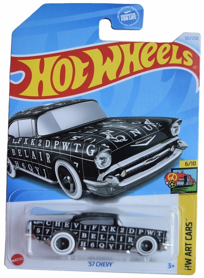 Matchbox Hot Wheels '57 Chevy, HW Art Cars 6/10 [Black] 121/250, L2593 - Image 1