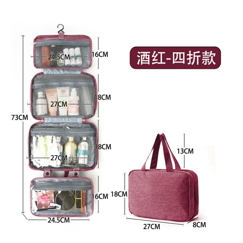 Ethnic Style Portable Wash Bag – Multi-Color Wet and Dry Separation Cosmetic Storage - Image 1