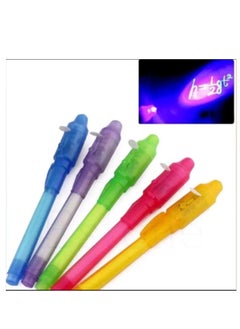 Generic 5 Pcs UV Light Luminous Invisible Ink Magic Pen, Environmentally Friendly and Non Toxic Ink UV Light Spy Pen, Fun Entertainment Secret Message Marker Ink Pen  - Image 1