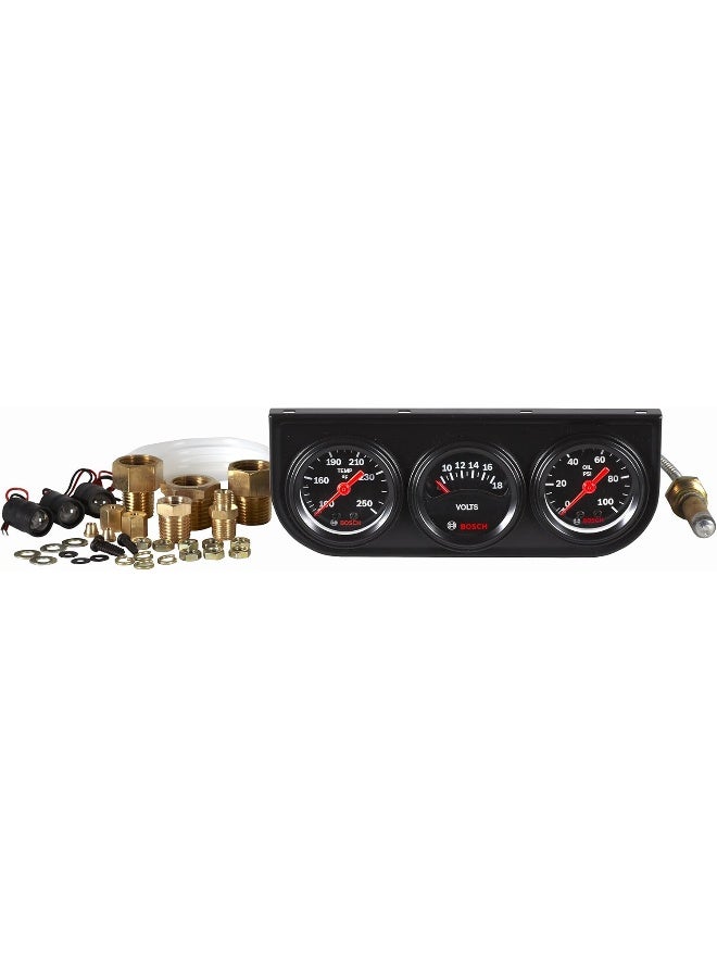 BOSCH Bosch SP0F000037 Style Line 1-1/2" Mini Triple Gauge Kit (Black Dial Face, Black Bezel) - Image 2
