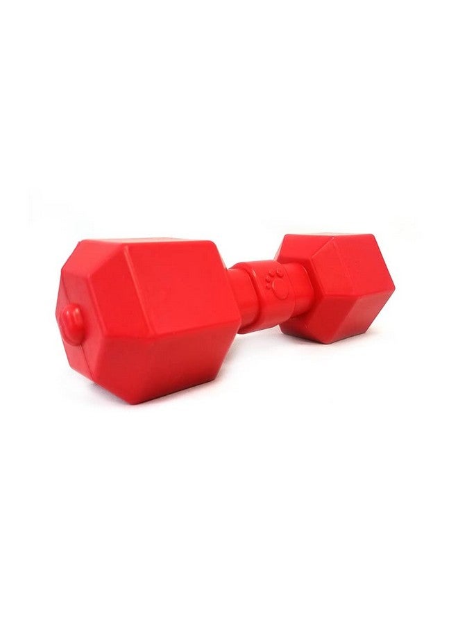 لعبة تنظيف الأسنان التفاعلية على شكل دمبل مطاطي قوي للحيوانات الأليفة للكلاب والجراء (قد يختلف اللون) - عبوة من قطعة واحدة - Image 4