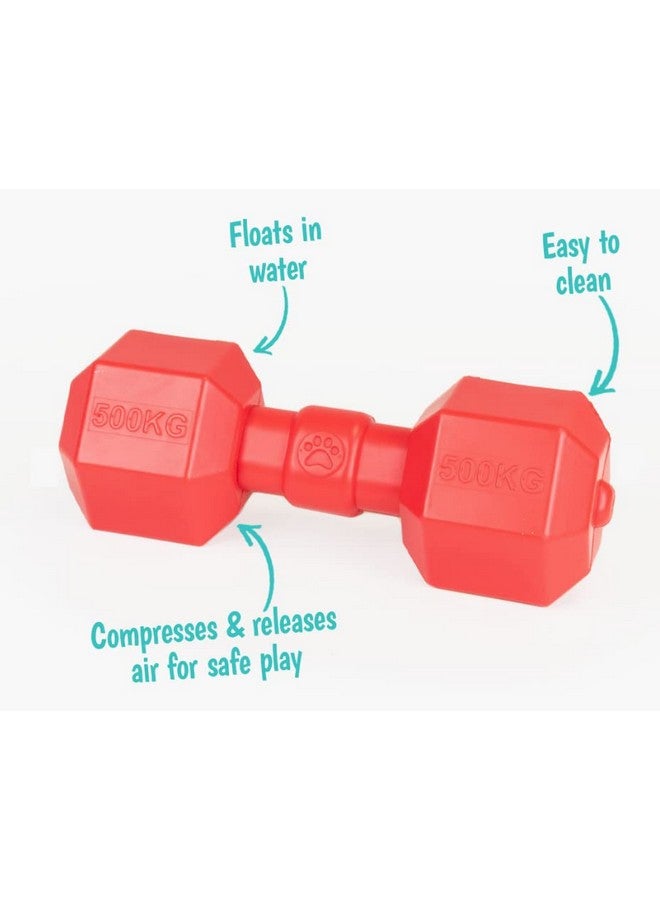 لعبة تنظيف الأسنان التفاعلية على شكل دمبل مطاطي قوي للحيوانات الأليفة للكلاب والجراء (قد يختلف اللون) - عبوة من قطعة واحدة - Image 3