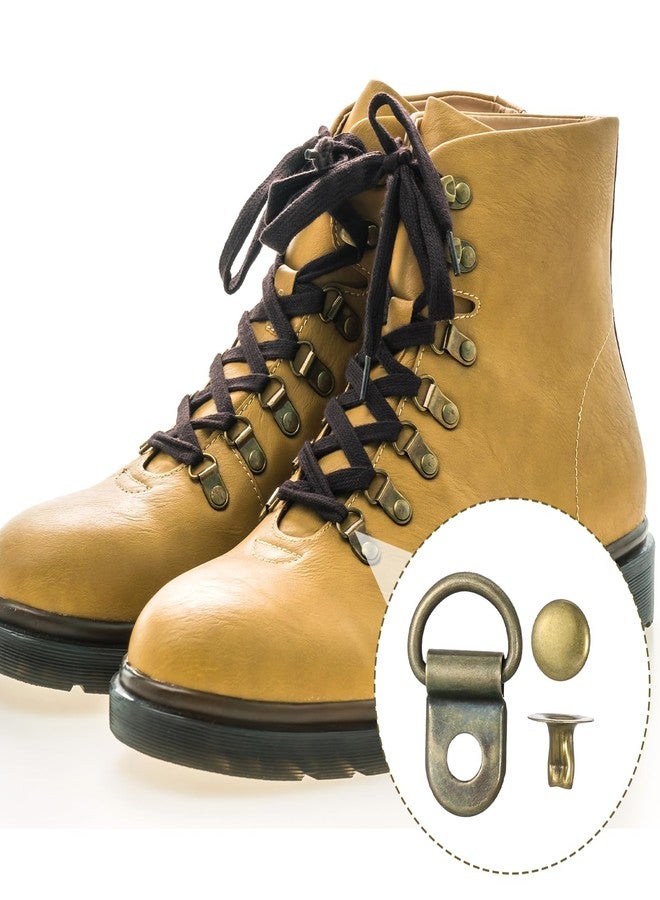 Zelphvt 100 Sets Boot Lace Hooks, Boot Eyelet Repair Kit D-Ring Eyelet Buckles with Rivets for Repair Hiking Boots DIY Crafts Supplies - Image 4