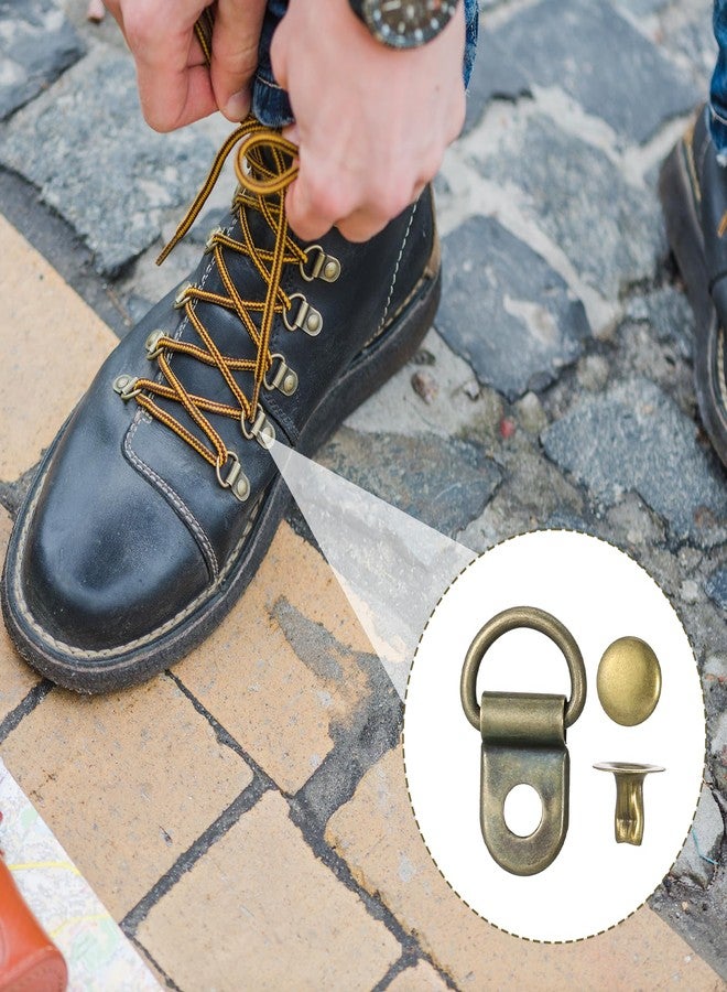 Zelphvt 100 Sets Boot Lace Hooks, Boot Eyelet Repair Kit D-Ring Eyelet Buckles with Rivets for Repair Hiking Boots DIY Crafts Supplies - Image 5