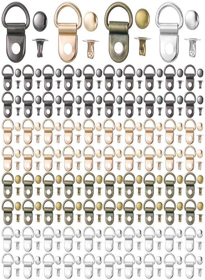 Zelphvt 100 Sets Boot Lace Hooks, Boot Eyelet Repair Kit D-Ring Eyelet Buckles with Rivets for Repair Hiking Boots DIY Crafts Supplies - Image 1