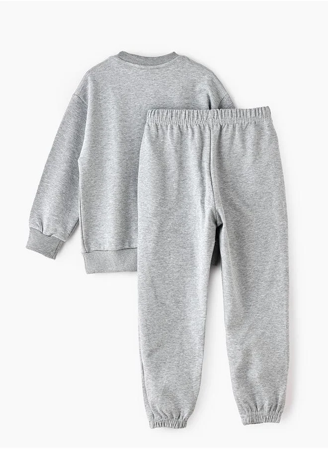 babyqlo Grey Attitude Sweatshirt and Jogger Set for Boys