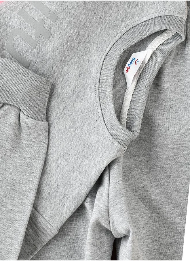 babyqlo Grey Attitude Sweatshirt and Jogger Set for Boys