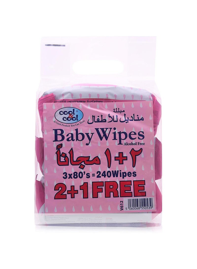 Cool & Cool Baby Wipes 80pcs 2+1