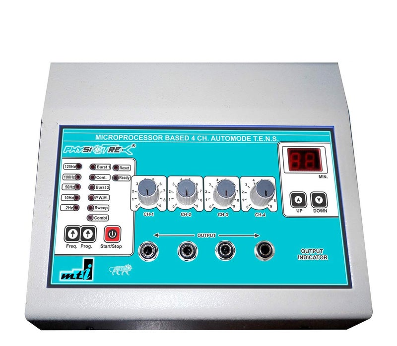 PHYSIOTREX® Physiotherapy Equipments Advanced TENS 4 Channels Automatic Machine for Physiotherapy with 1 Year Warranty - Image 3