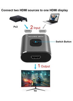 HDMI Switch 4K 60Hz, Bi-Directional HDMI Switcher 2 in 1 Out, HDMI Splitter 1 in 2 Out, Plug and Play, HDMI Switch Supports 4K 3D 1080P for PS4 Xbox Blu-Ray Player Fire Stick PC HDTV (Silvery) - pzsku/Z253CD4B0164C8AB8378CZ/45/_/1724818119/a8c4ed86-e941-4999-8959-6cd20d22c94b