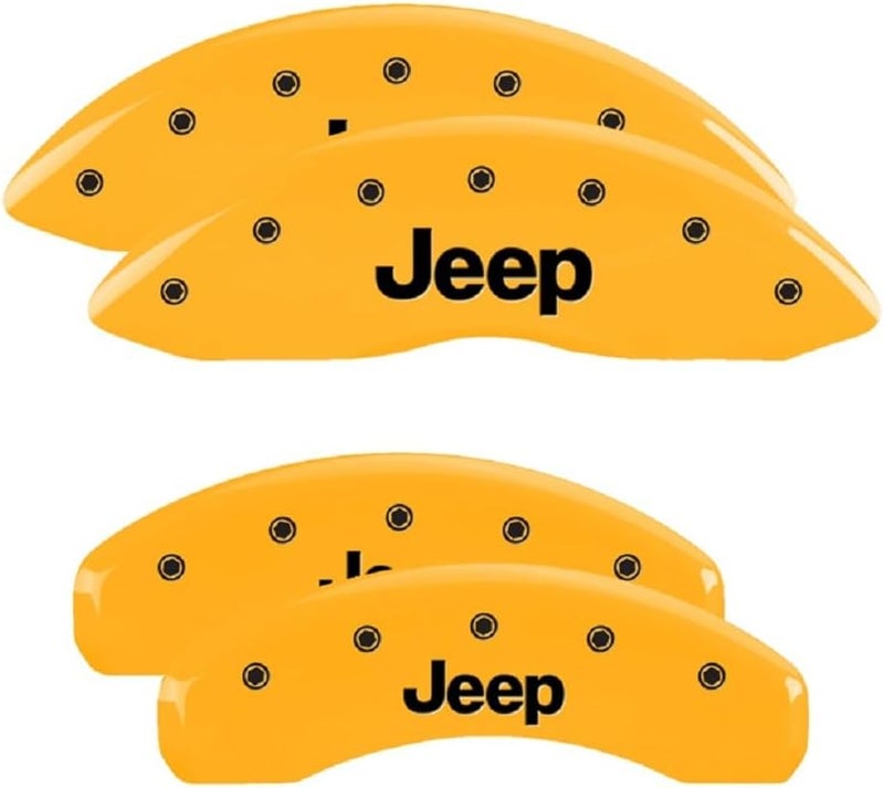 MGP Caliper Covers 42020SJEPYL for Jeep - Yellow Powder Coat Finish, Set of 4 - Image 1