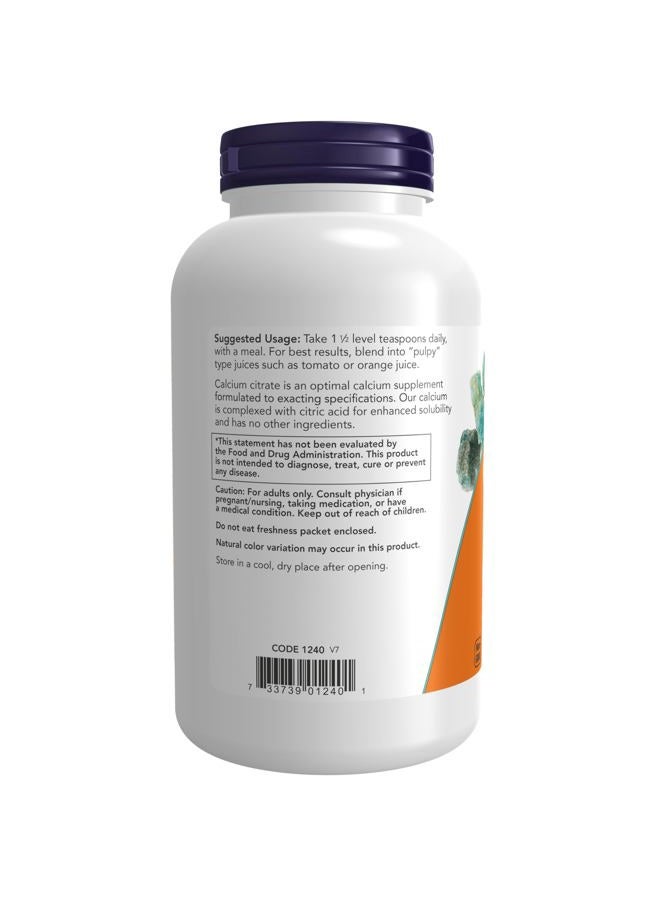 now مكملات، مسحوق سترات الكالسيوم، كالسيوم عالي التوافر الحيوي، يدعم صحة العظام*، 8 أونصات - Image 3