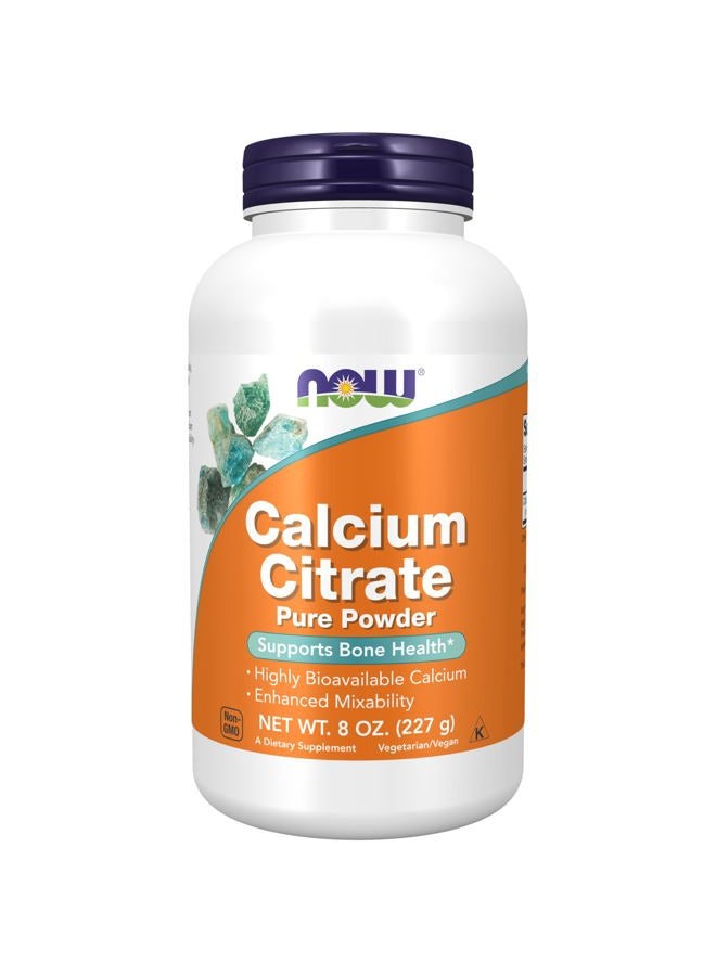 now مكملات، مسحوق سترات الكالسيوم، كالسيوم عالي التوافر الحيوي، يدعم صحة العظام*، 8 أونصات - Image 1