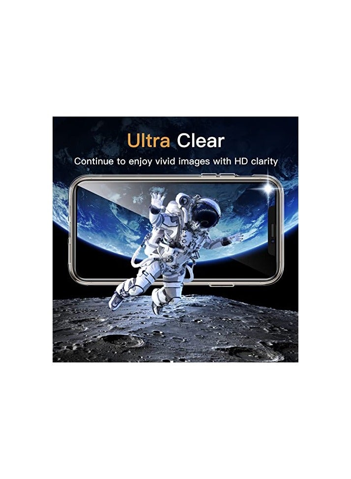 جي تيك حافظة JETech 5 في 1 لهاتف iPhone 11 Pro مقاس 5.8 بوصة، مع واقي شاشة مكون من عبوتين وواقي عدسة الكاميرا، غطاء هاتف مقاوم للصدمات غير أصفر، طبقة زجاجية مقسى كاملة التغطية (شفاف) - Image 4