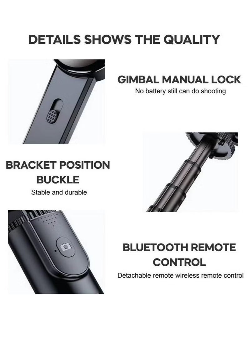 ELTRAZONE - Gimbal Stabilizer Stand Selfie Stick – 3-Axis Motorized Stabilizer for Smooth Videos and Photos, Adjustable Extendable Selfie Stick for Smartphones, Action Cameras, and More – Perfect for Vlogging, Travel & Content Creation - Image 1