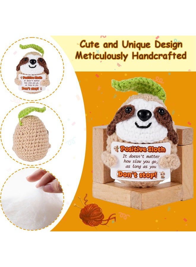 Poscrochet Positive Crochet Animals Handmade Sloth with Scent and Natural Healing Crystal Gift for Women, Men, Friend, Daughter, Son, Girlfriend, Desk Decor, Car Decor (Sloth) - Image 3