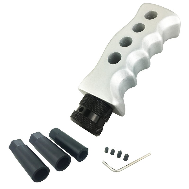 Arenbel 5" Long Gear Lever Shift Racing Knob Replacement Car Speed Shifter Stick Grip Handle Fit Most Manual Auto Vehicles, Silver - Image 1
