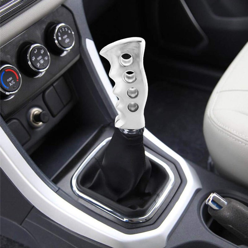 Arenbel 5" Long Gear Lever Shift Racing Knob Replacement Car Speed Shifter Stick Grip Handle Fit Most Manual Auto Vehicles, Silver - Image 2