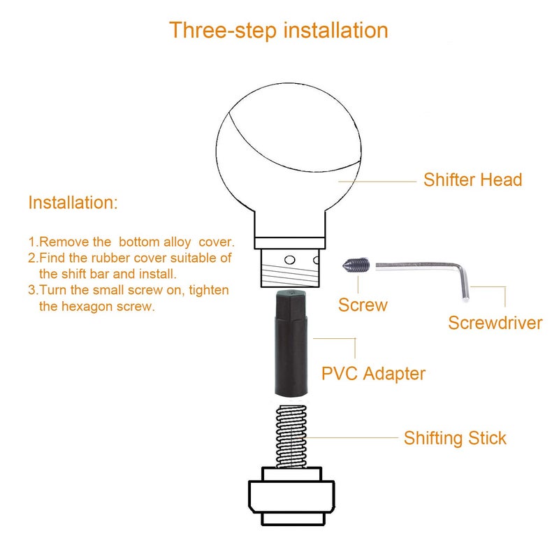 Arenbel 5" Long Gear Lever Shift Racing Knob Replacement Car Speed Shifter Stick Grip Handle Fit Most Manual Auto Vehicles, Silver - Image 5