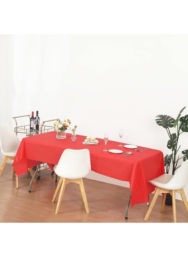 EVER SHINE Evershine (12-Pack Heavy Duty Plastic Table Covers Tablecloth (Reusable) (Rectangle 54" X 108", Red) - Image 5