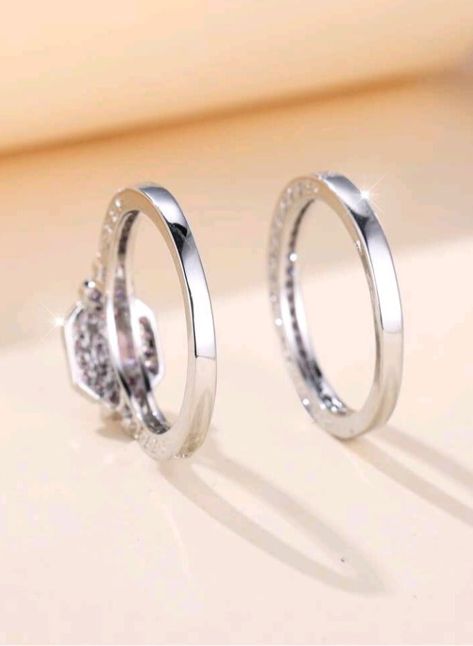 Jewelry For Life 2pcs Of Silver Plated Ring For Women Size 7 - Image 5