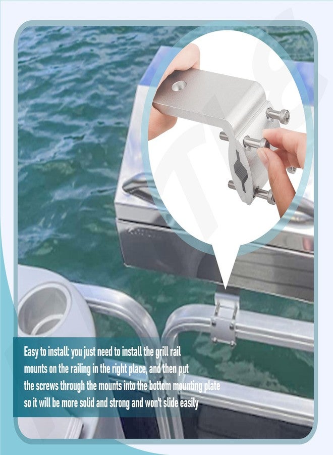 KINTLE 2 Set 58182 Grill Rail Mount Bracket Compatible with Any Kuma Grill and RV Boat Camping, Be Used On 7/8" - 1-1/4" Round Horizontal Railings Or On 1-1/4" Square Railings - Image 4