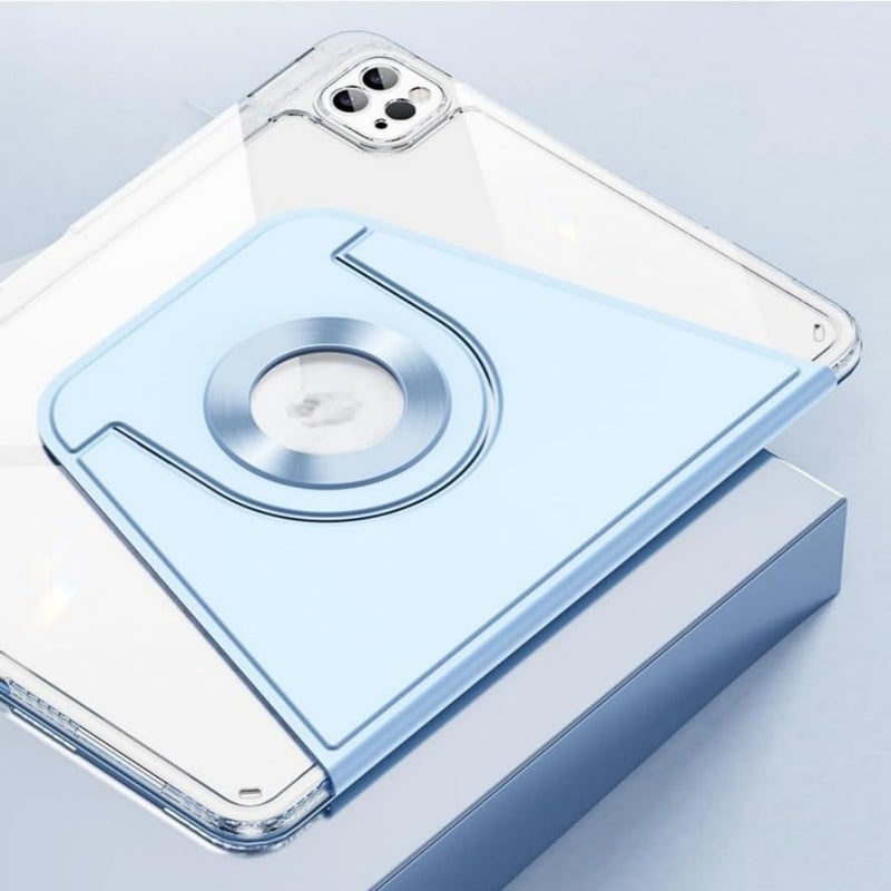 Excefore Rotating Case For Ipad Air 11 Inch M3/M2, Magnetic Detachable Protective Slim Clear Cover With Pencil Holder For Ipad Air 5Th/4Th Pro11 2022, Resistant & Durable, Blue - Image 2