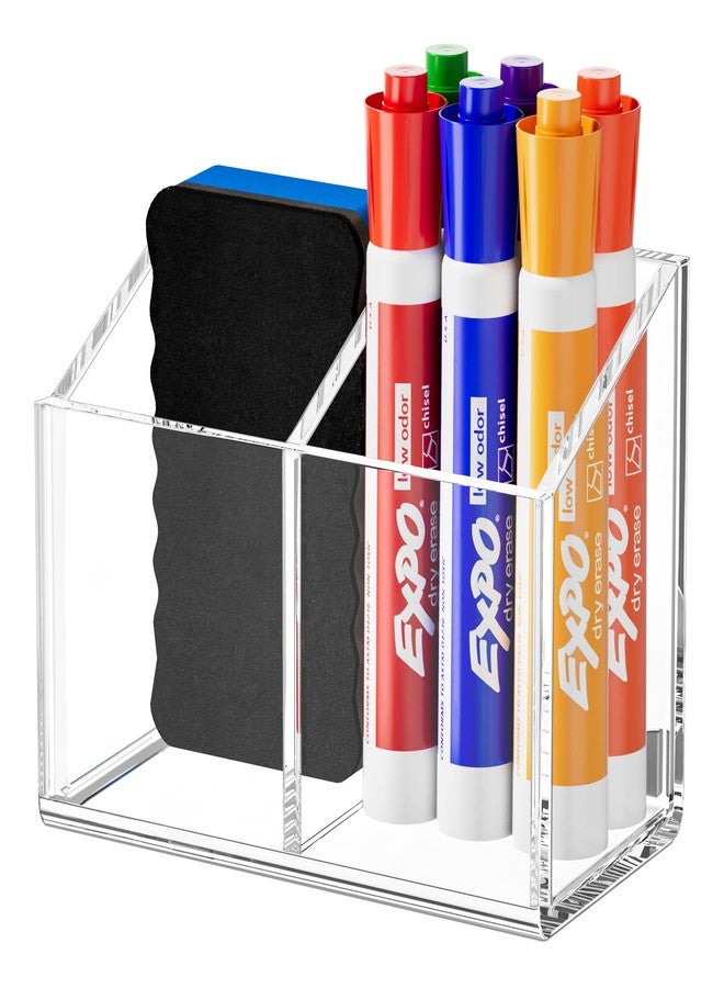 FUCDTEFC Magnetic Dry Erase Marker Holder for Whiteboard, Non-slip Acrylic Strong Magnet Pen Holder for Desk Fridge Refrigerator, Locker Organizer Storage Accessories,Clear Pencil Cup Marker Organizer - Image 1