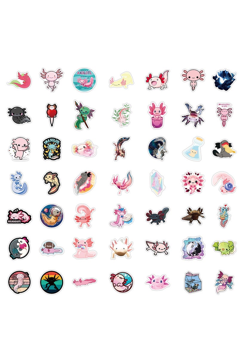 قوس قزح أورينبو ملصقات أكسولوتل لطيفة للأطفال، 50 قطعة من ملصقات الفينيل المقاومة للماء لزجاجات المياه وأجهزة الكمبيوتر المحمولة وحافظات الهواتف، هدايا ديكورية للفتيات المراهقات - Image 4