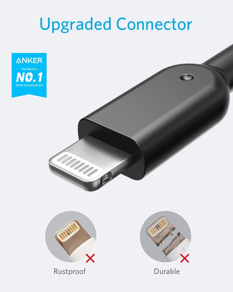 Anker Powerline II Lightning Cable (6ft), Probably The World's Most Durable Cable, MFi Certified for iPhone 14 Plus 14 14 Pro Max 13 13 Pro 12 11 X XS XR 8 8Plus 7 7Plus 6 6Plus (Black) - Image 2