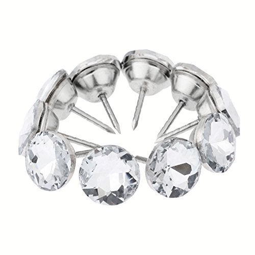 Mgoodoo 16mm(5/8'') Diamond Upholstery Tacks, 10PCS Crystal Pins Nails Studs Buttons for Tufted Sofa Bed Headboard CorkBoard Furniture Decoration - Image 1