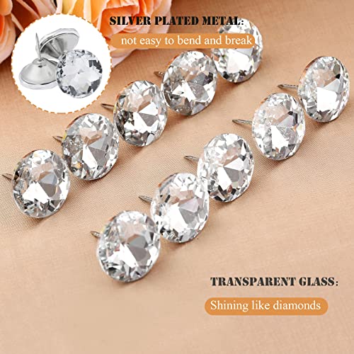 Mgoodoo 16mm(5/8'') Diamond Upholstery Tacks, 10PCS Crystal Pins Nails Studs Buttons for Tufted Sofa Bed Headboard CorkBoard Furniture Decoration - Image 2