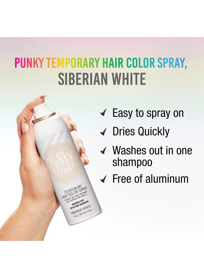 Punky Temporary Hair Color Spray, Siberian White, Fast-Drying, Non-Sticky, Non-Damaging, Travel Size Hair Dye for Instant Vivid Hair Color, 3.5 oz - Image 2
