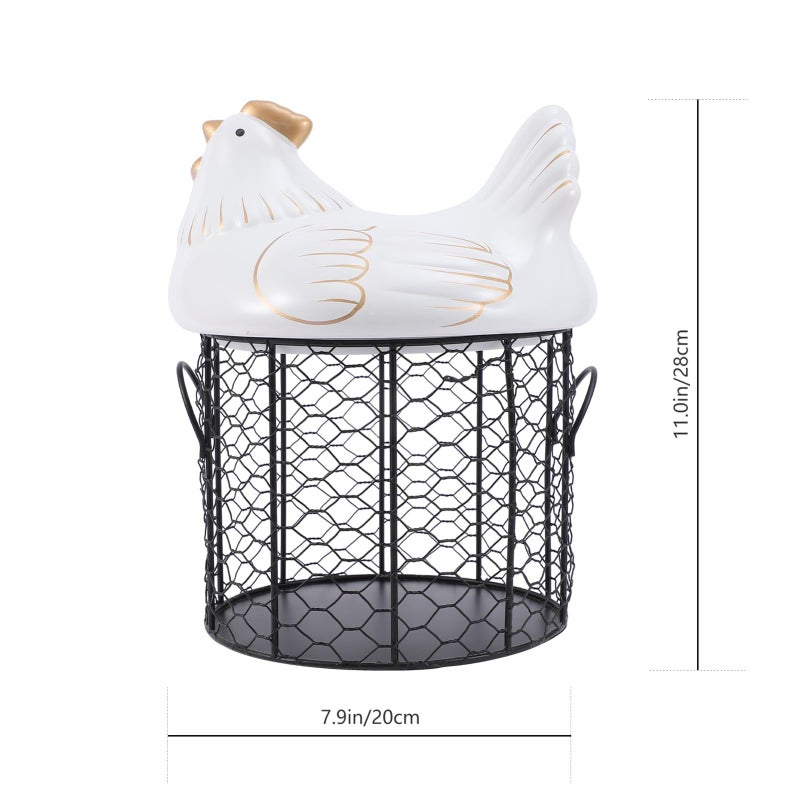 Ceramic Egg Storage Basket With Lid White And Black Southeast Asian Style Kitchen Container - Image 3