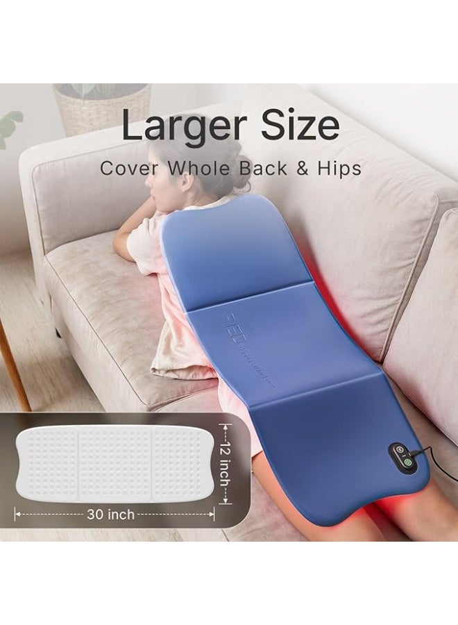 Red Light and Infrared Therapy Pad (660nm & 850nm) – Large, Flexible LED Mat for Body and Back; Features Auto-Shutoff; Relieves Muscle Pain and Promotes Relaxation; Use as a Waist Belt or Flat Pad (Blue) - Image 4