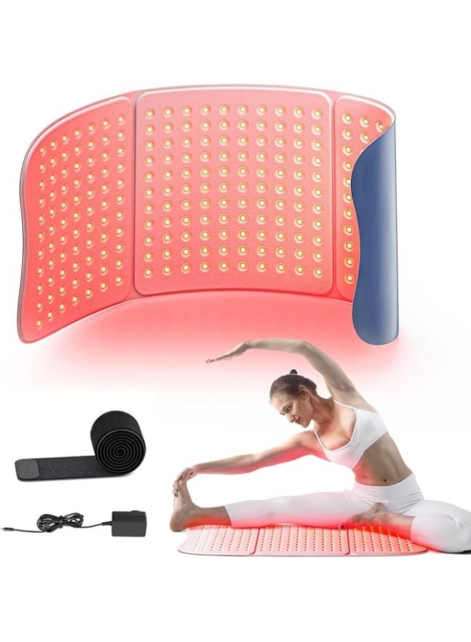 Red Light and Infrared Therapy Pad (660nm & 850nm) – Large, Flexible LED Mat for Body and Back; Features Auto-Shutoff; Relieves Muscle Pain and Promotes Relaxation; Use as a Waist Belt or Flat Pad (Blue) - Image 1