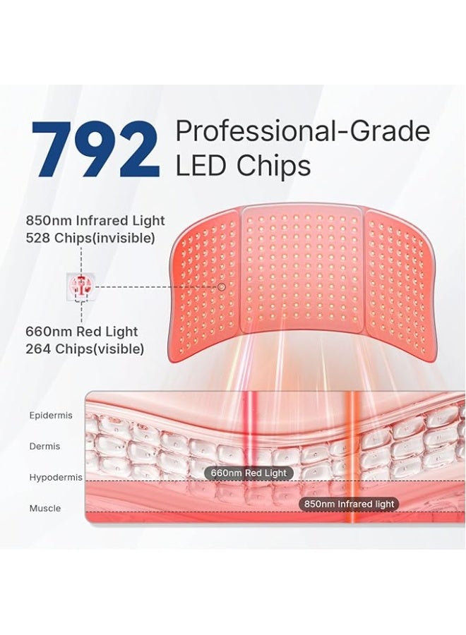 Red Light and Infrared Therapy Pad (660nm & 850nm) – Large, Flexible LED Mat for Body and Back; Features Auto-Shutoff; Relieves Muscle Pain and Promotes Relaxation; Use as a Waist Belt or Flat Pad (Blue) - Image 5