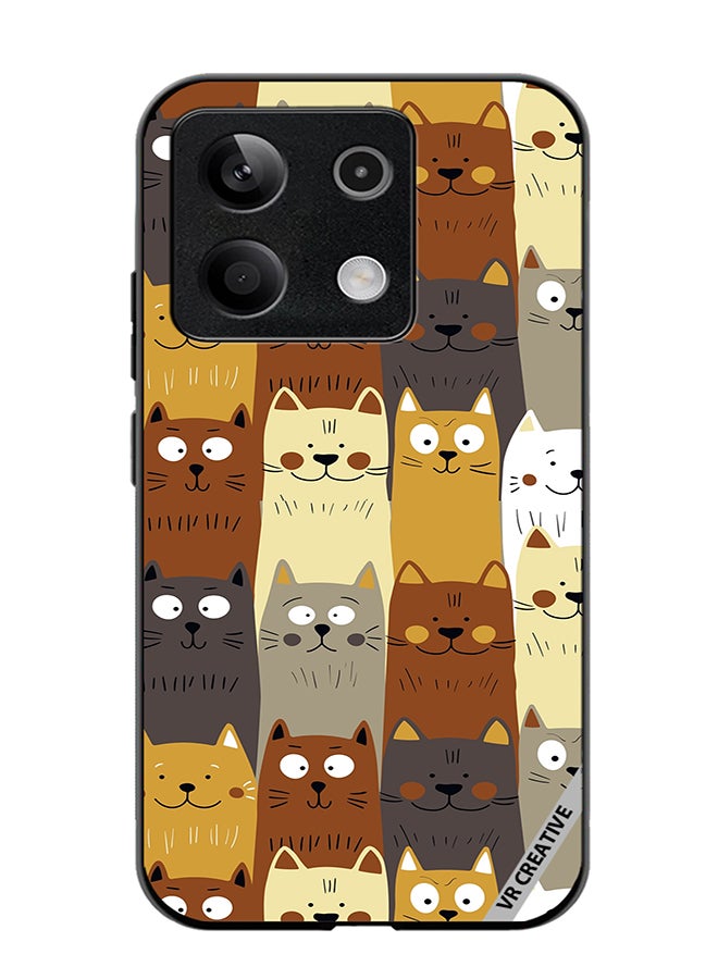 VR CREATIVE Protective Case Cover For Xiaomi Poco X6 Different Scandy Cats On Color Design Multicolour - Image 1